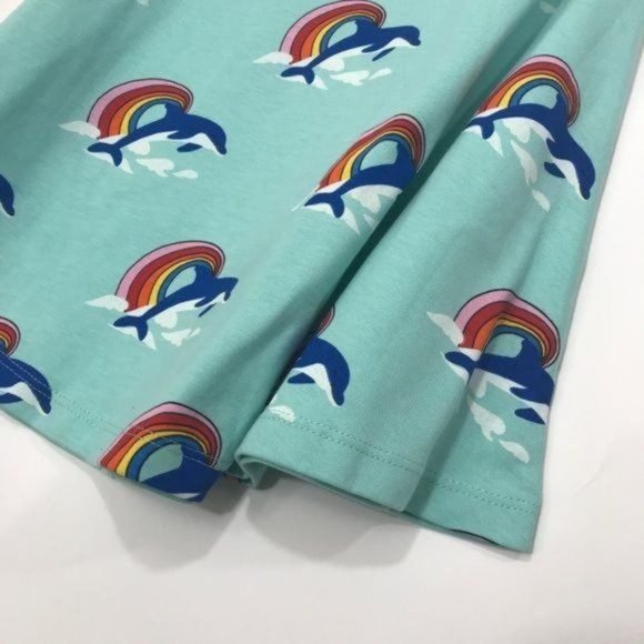 HANNA ANDERSSON 100% Cotton Dolphin Rainbow Swing Dress Size 3T 90cm - Picture 3 of 5